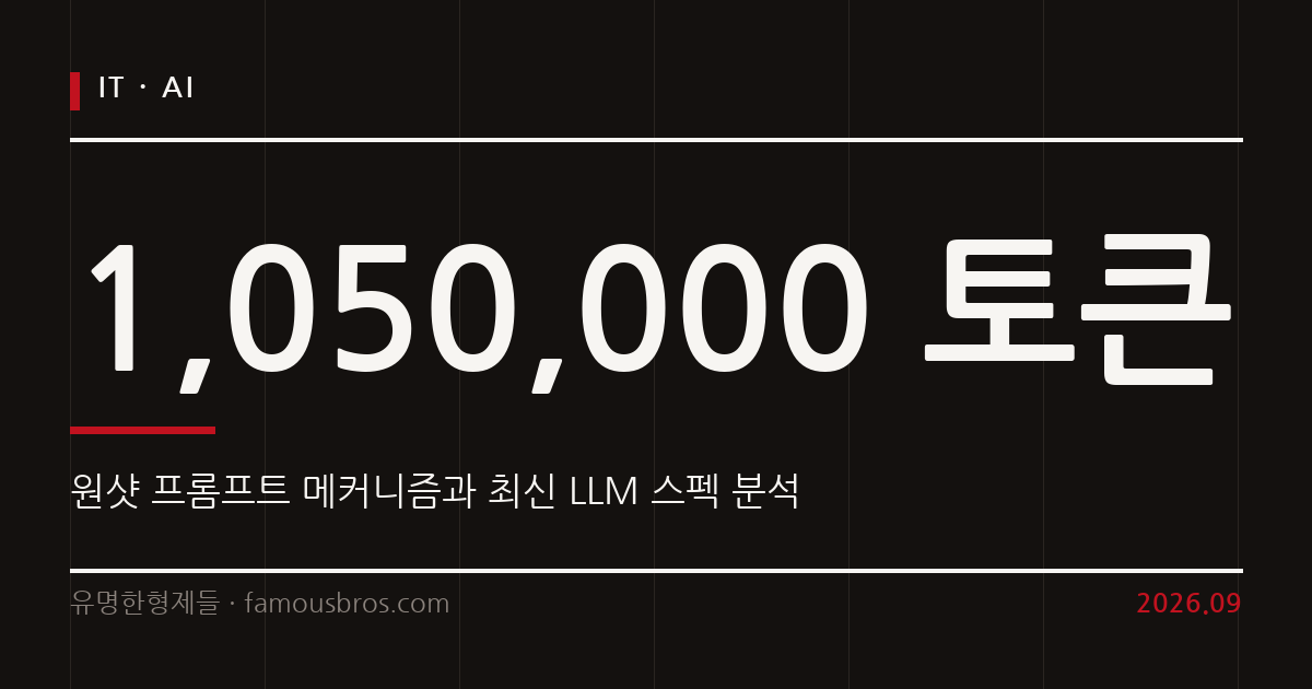 원샷 프롬프트 작동 원리와 최신 LLM 컨텍스트 윈도우 스펙 분석 커버 이미지
