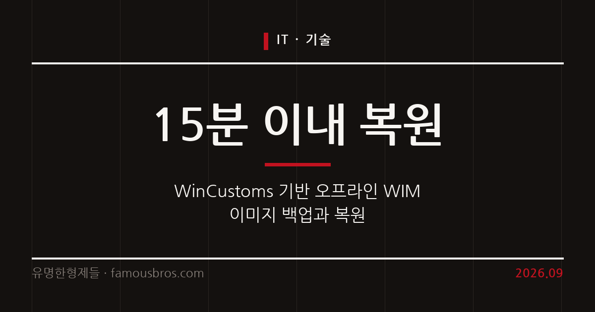 WinCustoms를 활용한 내 PC 전용 최적화 Windows 11 이미지 배포 전략 커버 이미지