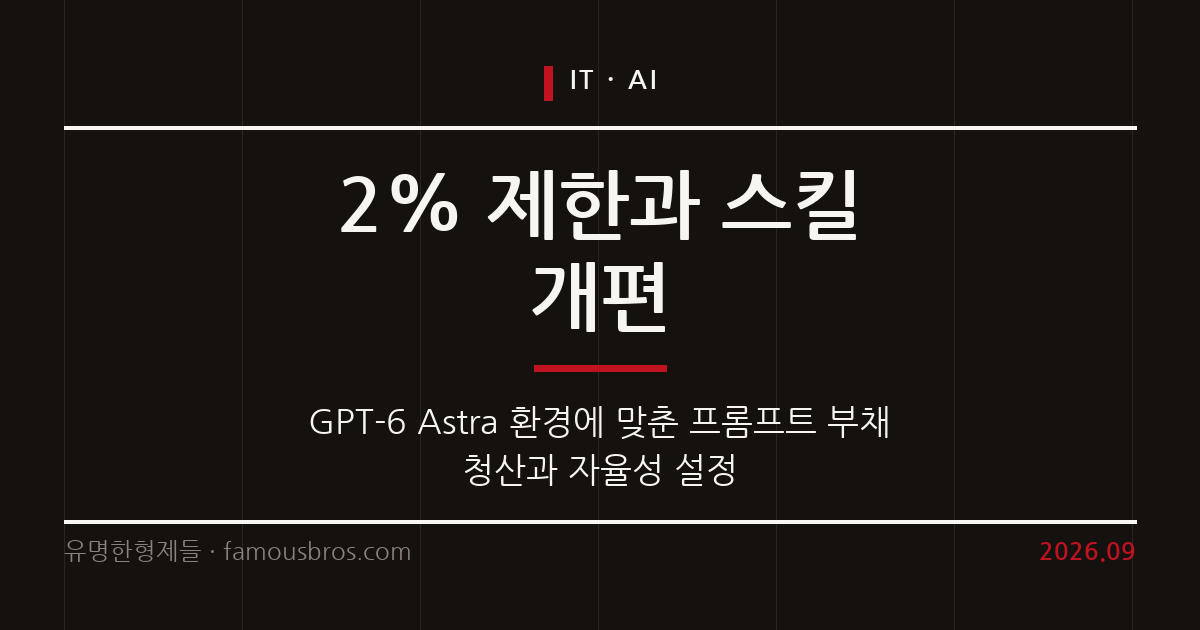GPT-6 Astra 시대의 프롬프트 개편과 Codex 스킬 최적화 전략 커버 이미지