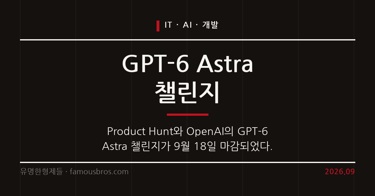 GPT-6 Astra 챌린지 마감: Product Hunt와 OpenAI가 이끈 차세대 AI 제품 개발 경쟁의 막 내리다 커버 이미지