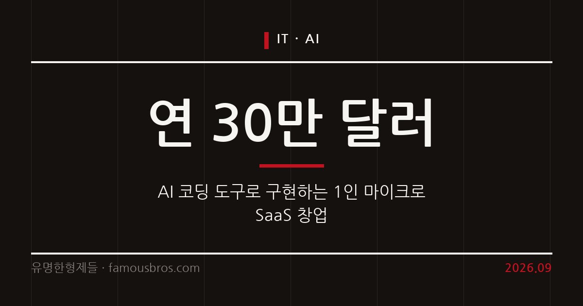 AI 코딩 도구로 여는 1인 마이크로 SaaS 창업과 수익화 전략을 분석한다. 커버 이미지