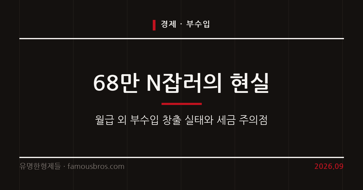 고물가 시대 직장인 N잡러의 현실과 부수입 창출 전략 및 세금 주의점 커버 이미지