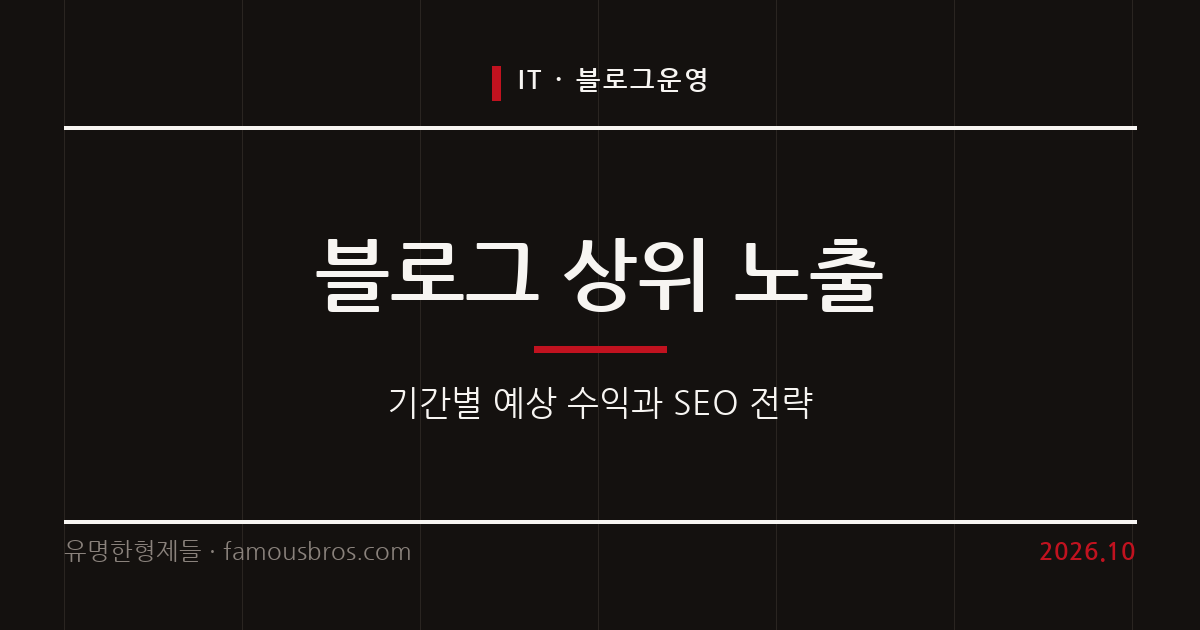 블로그 수익화의 현실과 상위 노출을 위한 실전 전략 커버 이미지