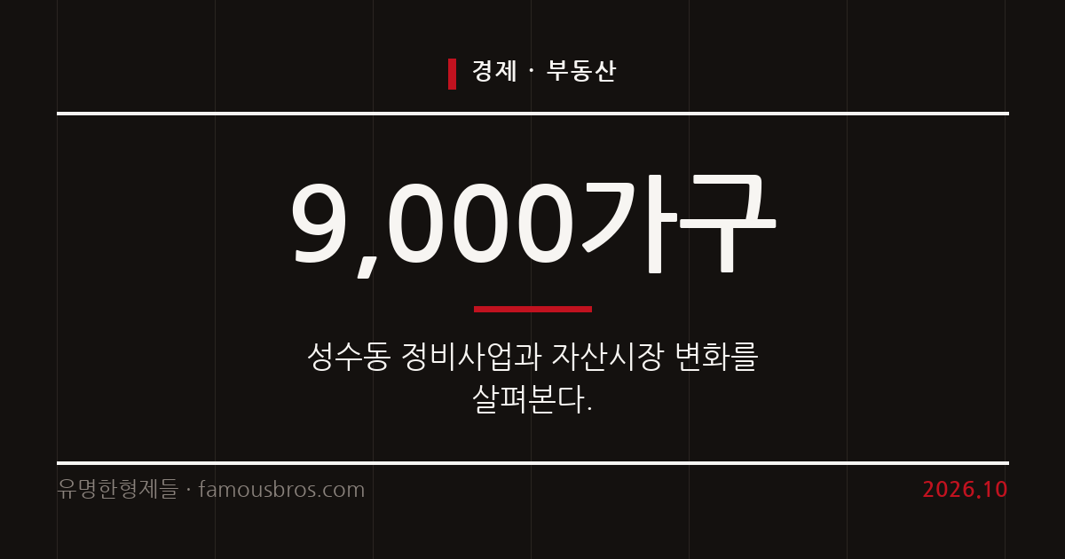 성수동 재개발과 자산 시장 흐름 속 실수요자 주거지 선택 전략을 살펴본다. 커버 이미지