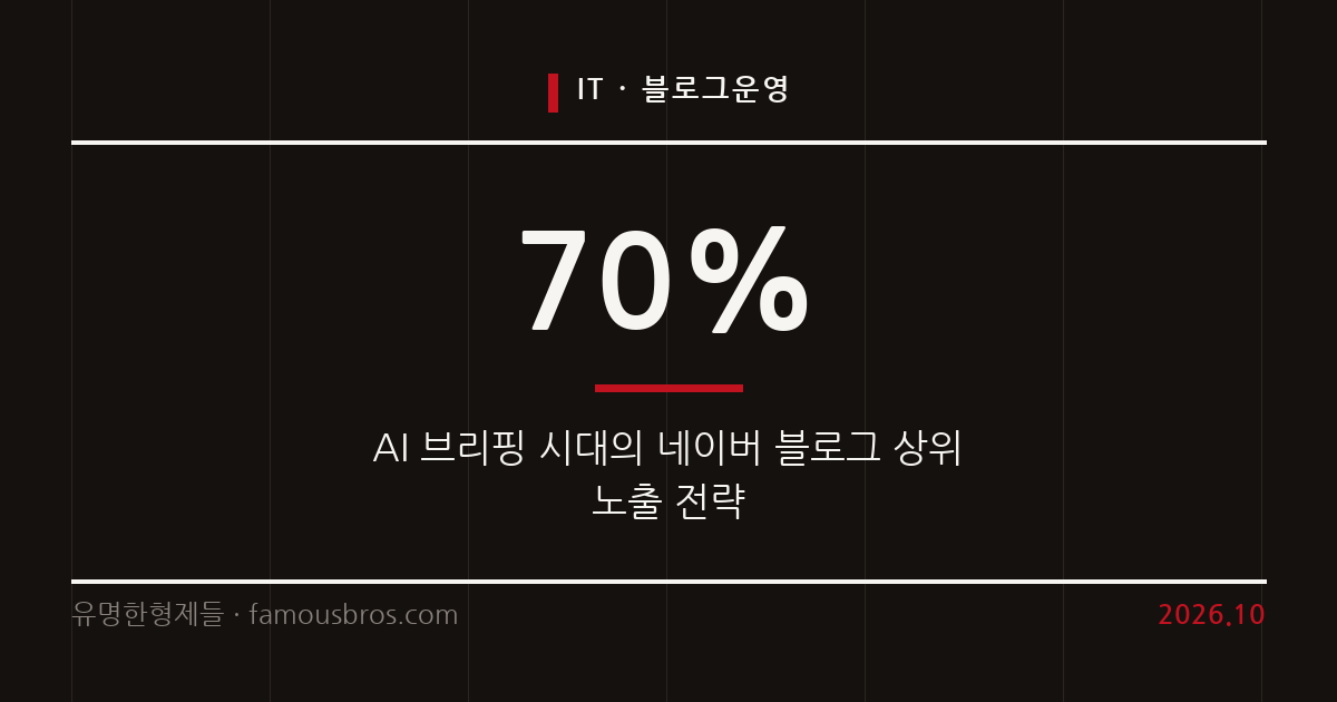 AI 검색 시대의 네이버 블로그 상위 노출과 콘텐츠 전략을 정리한다. 커버 이미지
