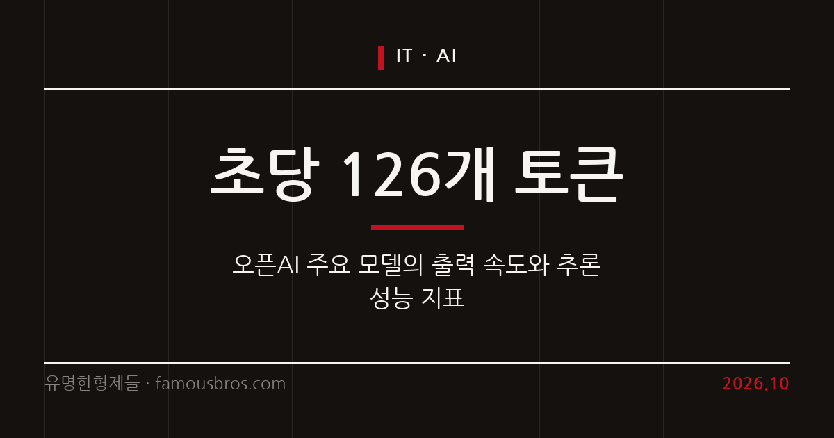 오픈AI 최신 모델의 초당 토큰 수와 추론 성능 분석 커버 이미지