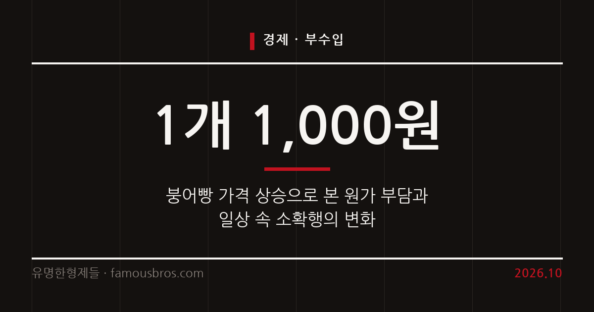 붕어빵 가격으로 본 체감 물가와 소확행 소비 트렌드의 변화 커버 이미지