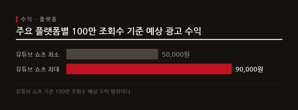 주요 플랫폼의 낮은 광고 단가와 치열한 경쟁으로 인해 단순 조회수 기반 수익화는 기대에 못 미친다.